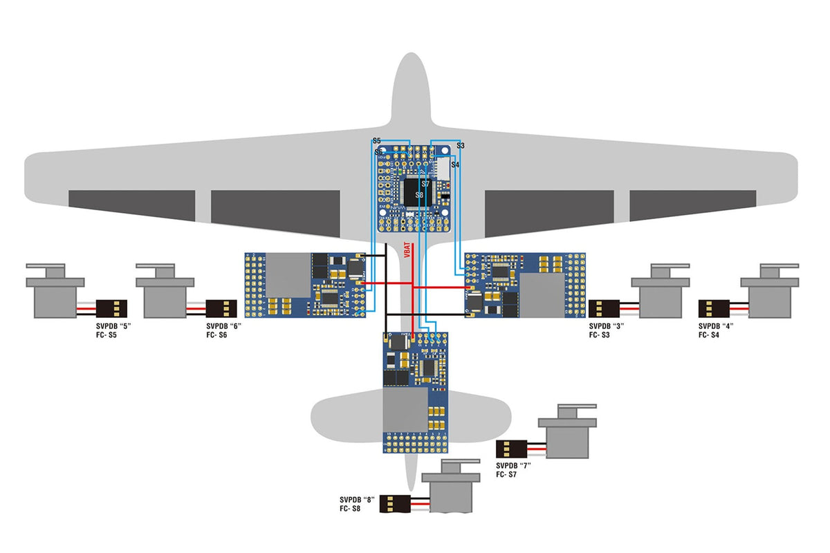 Matek Systems - SERVO PDB, W/ 12A BEC 9-55V TO 5/6/8V