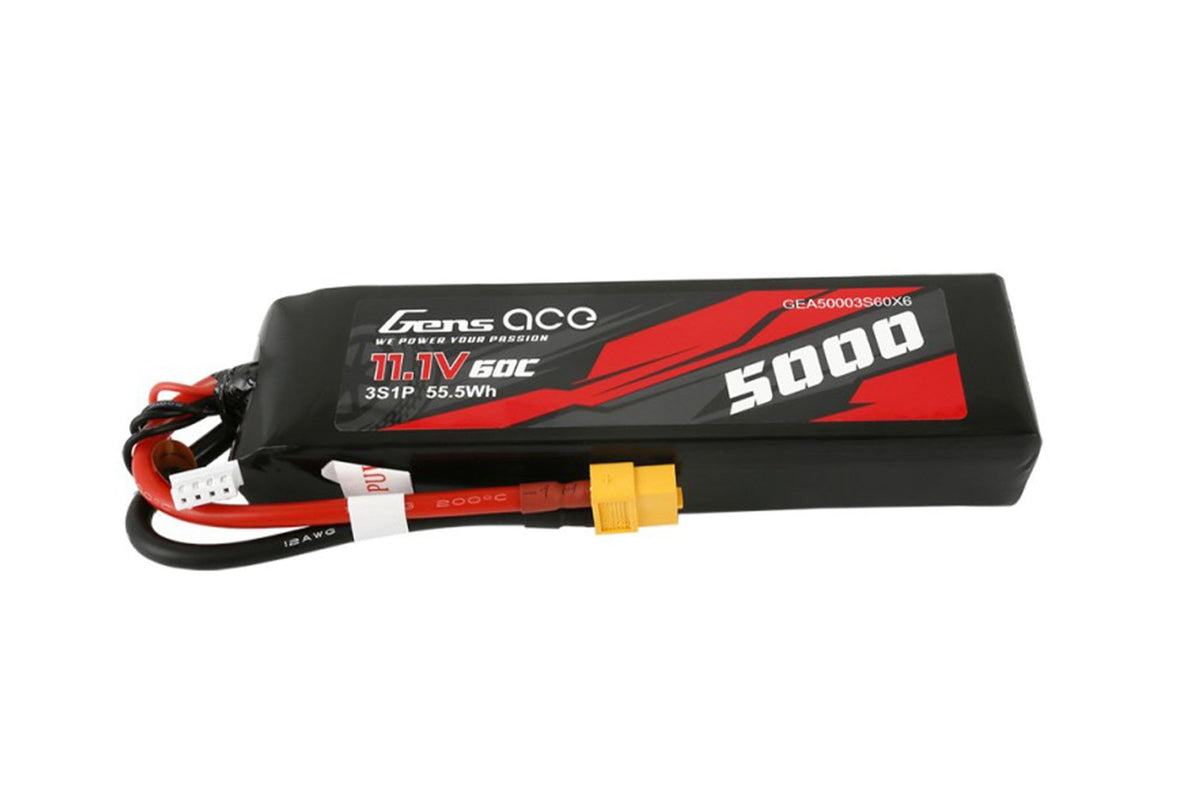 Gens Ace- 5000mAh 60C 3S1P 11.1V Lipo with XT60