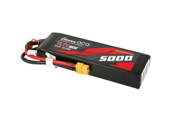 Gens Ace- 5000mAh 60C 3S1P 11.1V Lipo with XT60