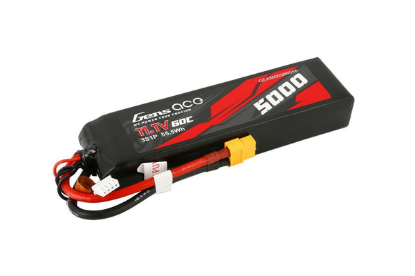 Gens Ace- 5000mAh 60C 3S1P 11.1V Lipo with XT60