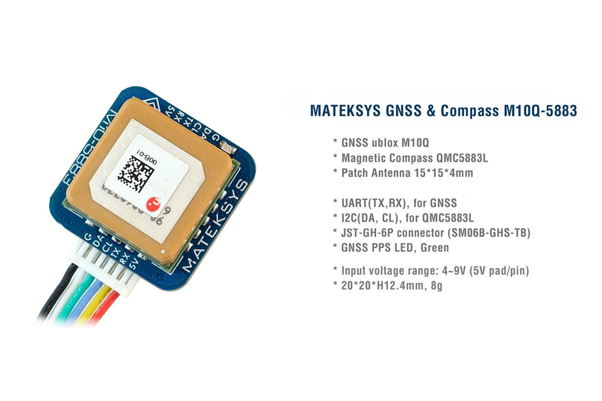 Matek Systems - GNSS & COMPASS, M10Q-5883