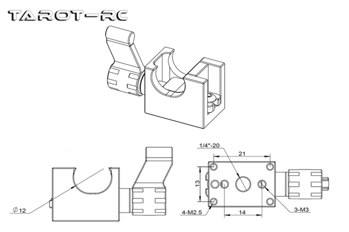 Tarot- 12mm Metal Quick Release Part TL1902