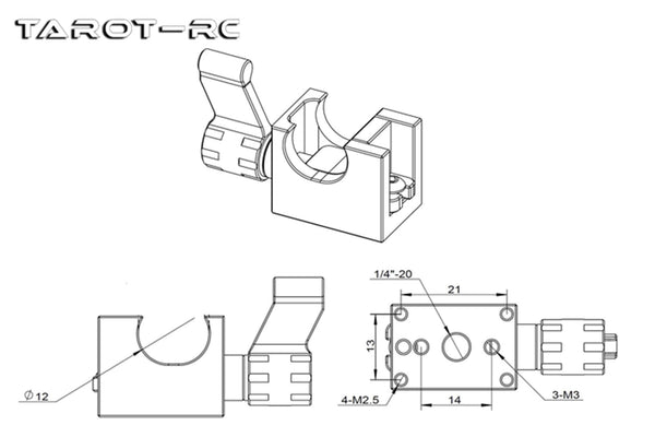 Tarot- 12mm Metal Quick Release Part TL1902
