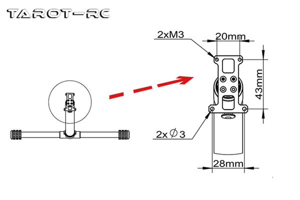 Tarot - Carbon fibre landing gear - TL8X028