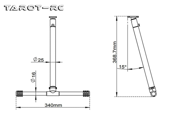 Tarot - Carbon fibre landing gear - TL8X028
