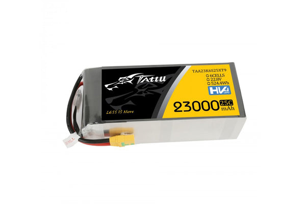 Gens Ace- Tattu HV- 23000mAh 25C 6S1P 22.8V Lipo-XT150+AS150