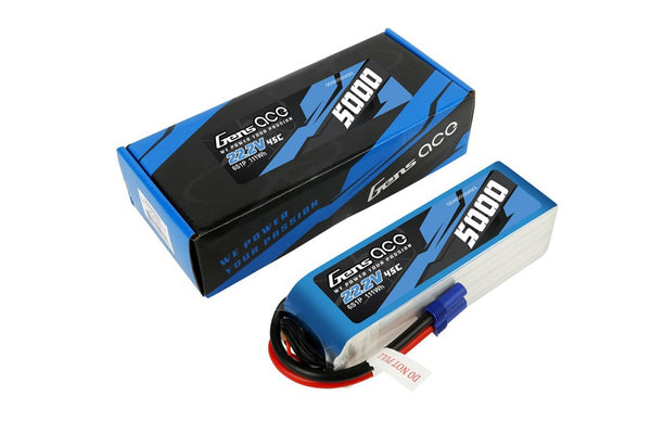 Gens Ace- 5000mAh 45C 6S1P 22.2V Lipo with EC5