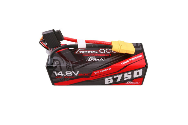 Gens Ace- G-Tech 6750mAh 60C 4S1P 14.8V Hard Case Lipo with XT90