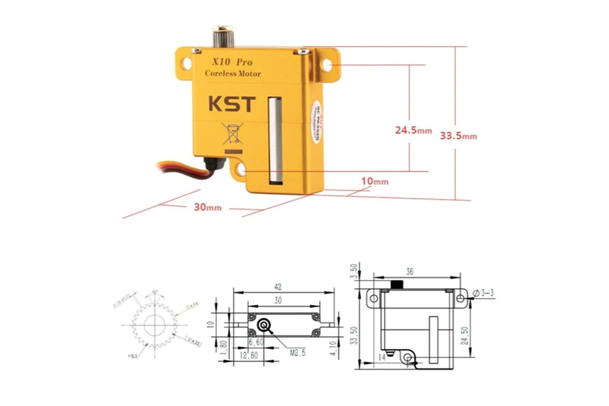 KST- X10 Pro-A Digital Metal Gear Servo 11.5Kgf.cm