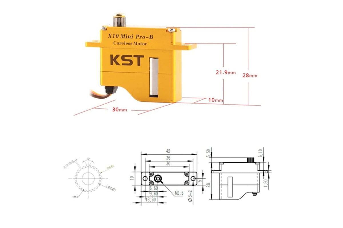 KST- X10 Mini Pro-B Digital Metal Gear Servo 8.0Kgf.cm