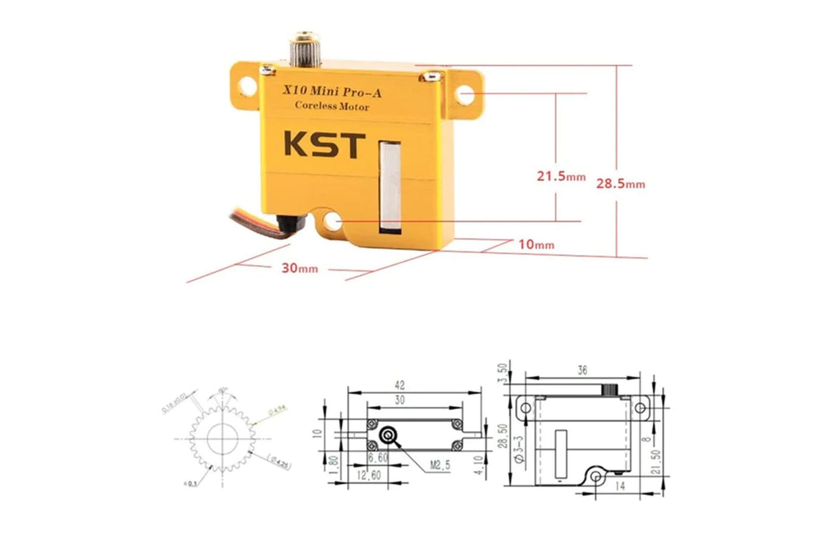KST- X10 Mini Pro-A Digital Metal Gear Servo 8.0Kgf.cm