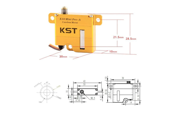 KST- X10 Mini Pro-A Digital Metal Gear Servo 8.0Kgf.cm