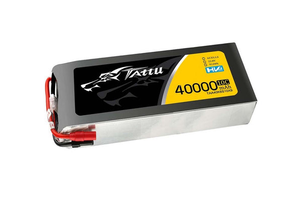 Gens Ace- Tattu HV, 40000mAh 10C 6S1P 22.8V Lipo with AS150+AS150