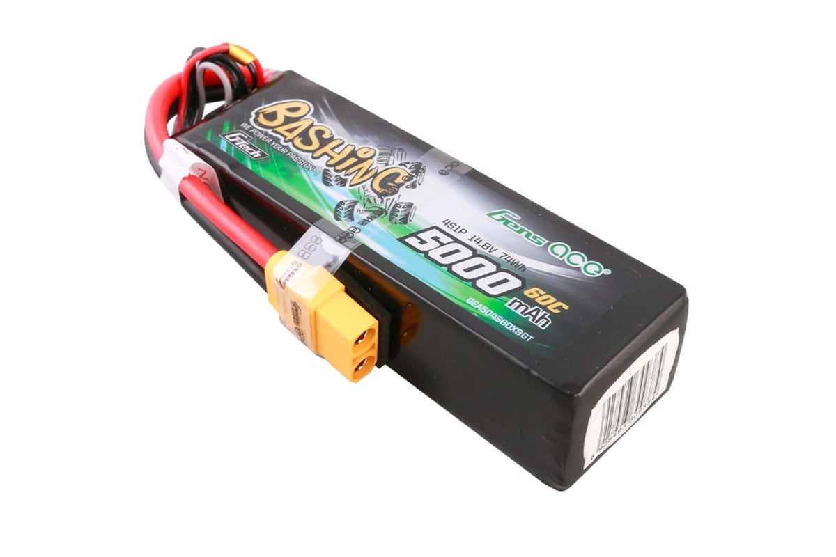 Gens Ace- G-Tech, Bashing, 5000mAh 60C 4S1P 14.8V Lipo with XT90