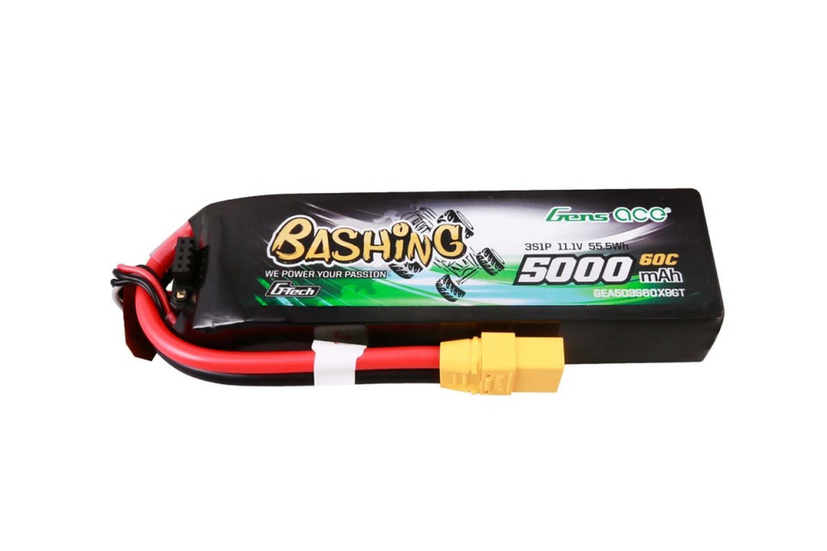 Gens Ace- G-Tech, Bashing, 5000mAh 60C 3S1P 11.1V Lipo with XT90