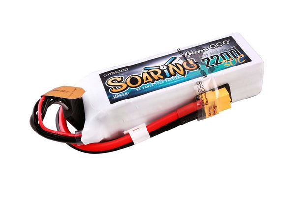 Gens Ace- G-Tech Soaring, 2200mAh 30C 4S1P 14.8V Lipo with XT60