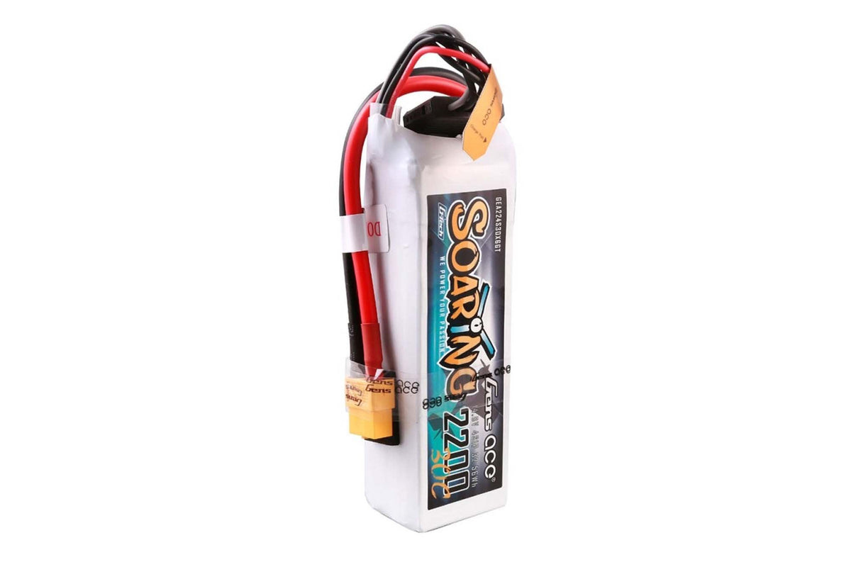 Gens Ace- G-Tech Soaring, 2200mAh 30C 4S1P 14.8V Lipo with XT60