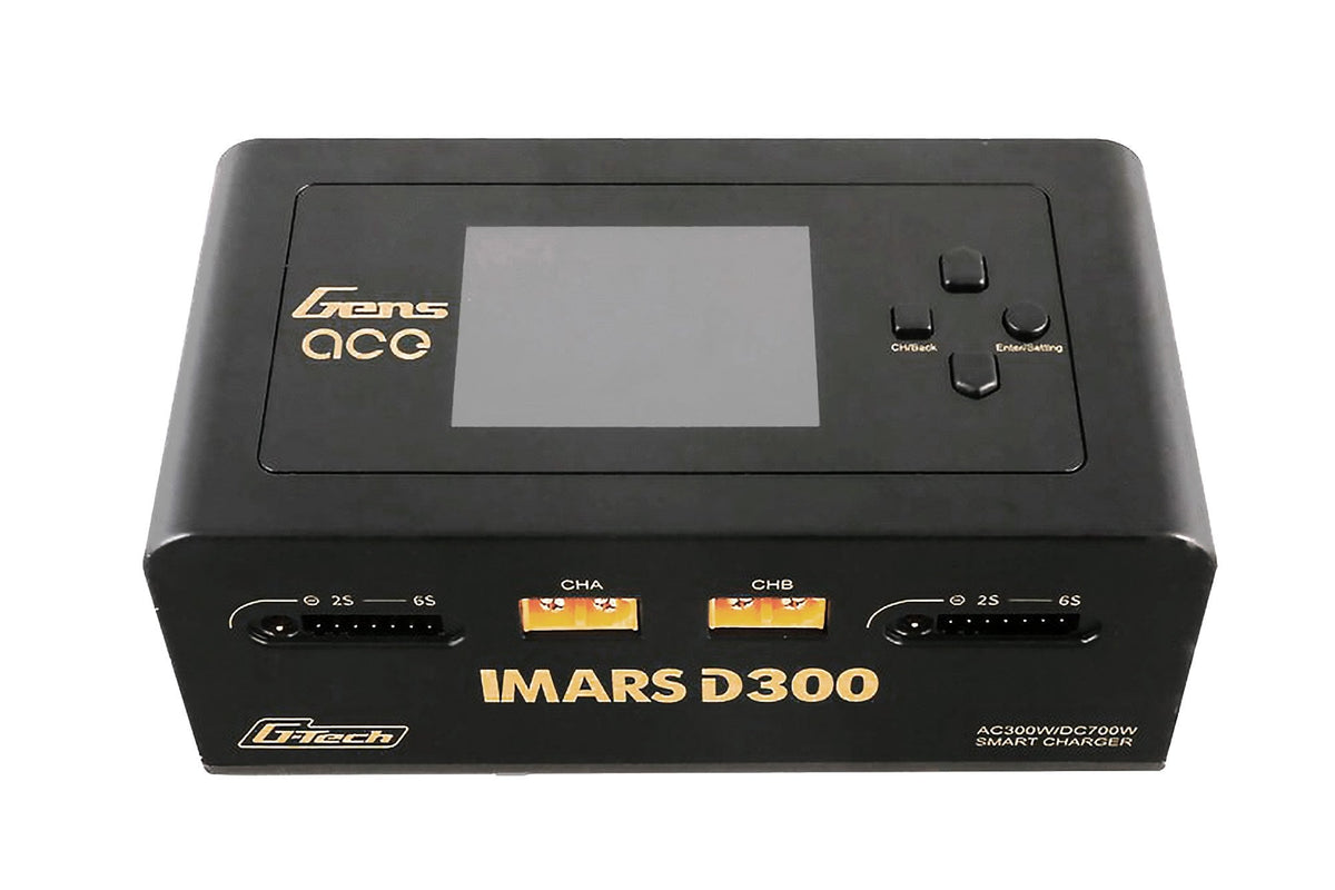 Gens Ace- G-Tech, IMARS D300 AC300W/DC700W RC Battery Charger in Black (UK)