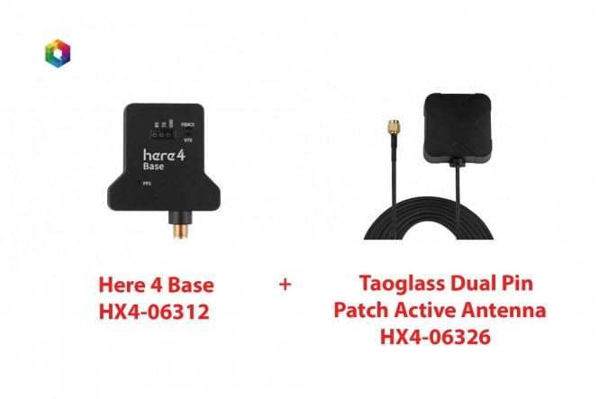 CubePilot- Here4 Base Bundle with Taoglass Dual Pin Patch Active Antenna