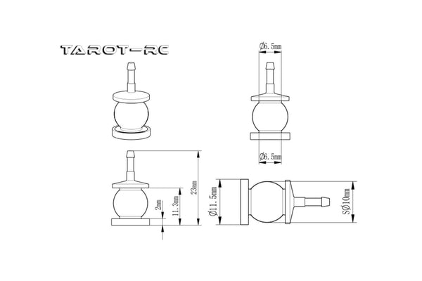 Tarot - Gimbal Anti Vibration Damping Ball - Small - 4PC - TL10A09