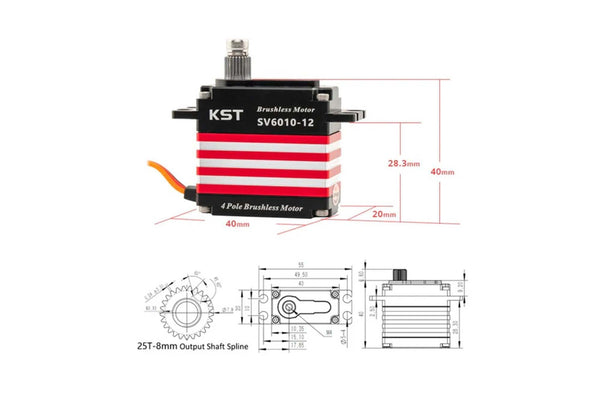 KST - SV6010-12 HV Brushless Metal Gear Servo