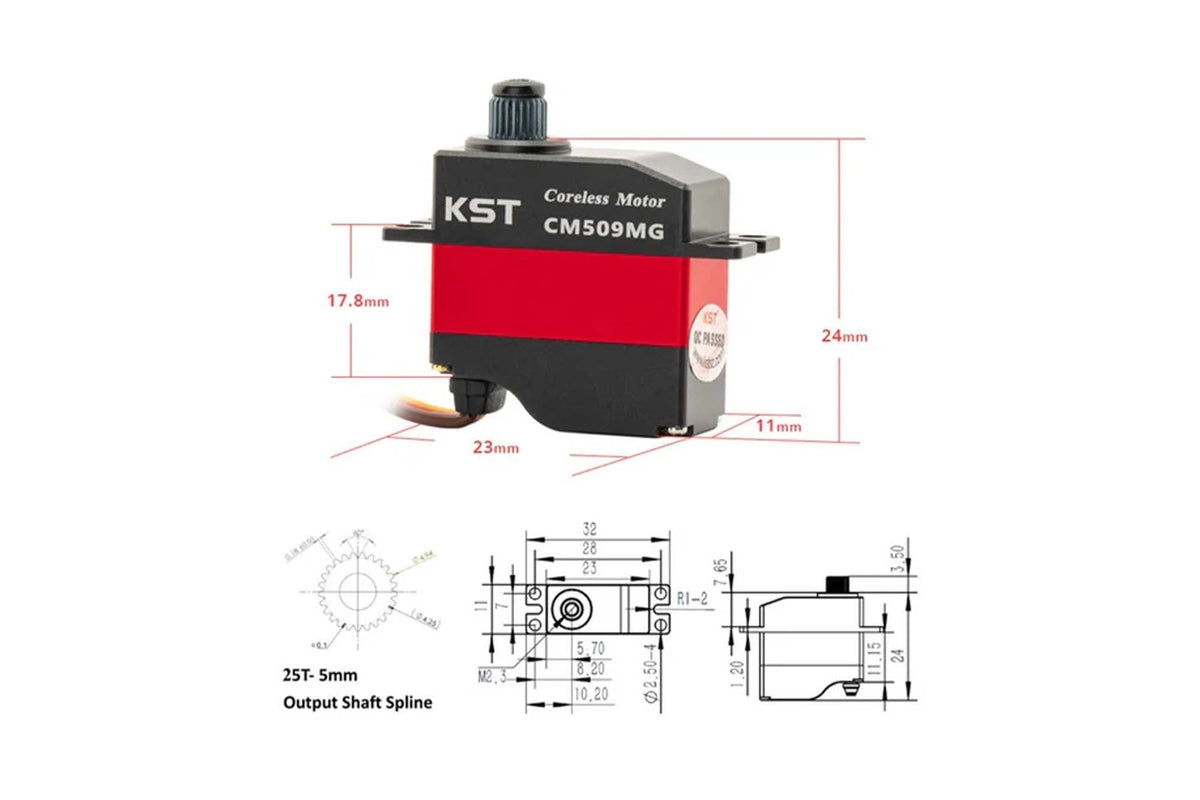 KST - CM509MG Micro Coreless Metal Gear Servo