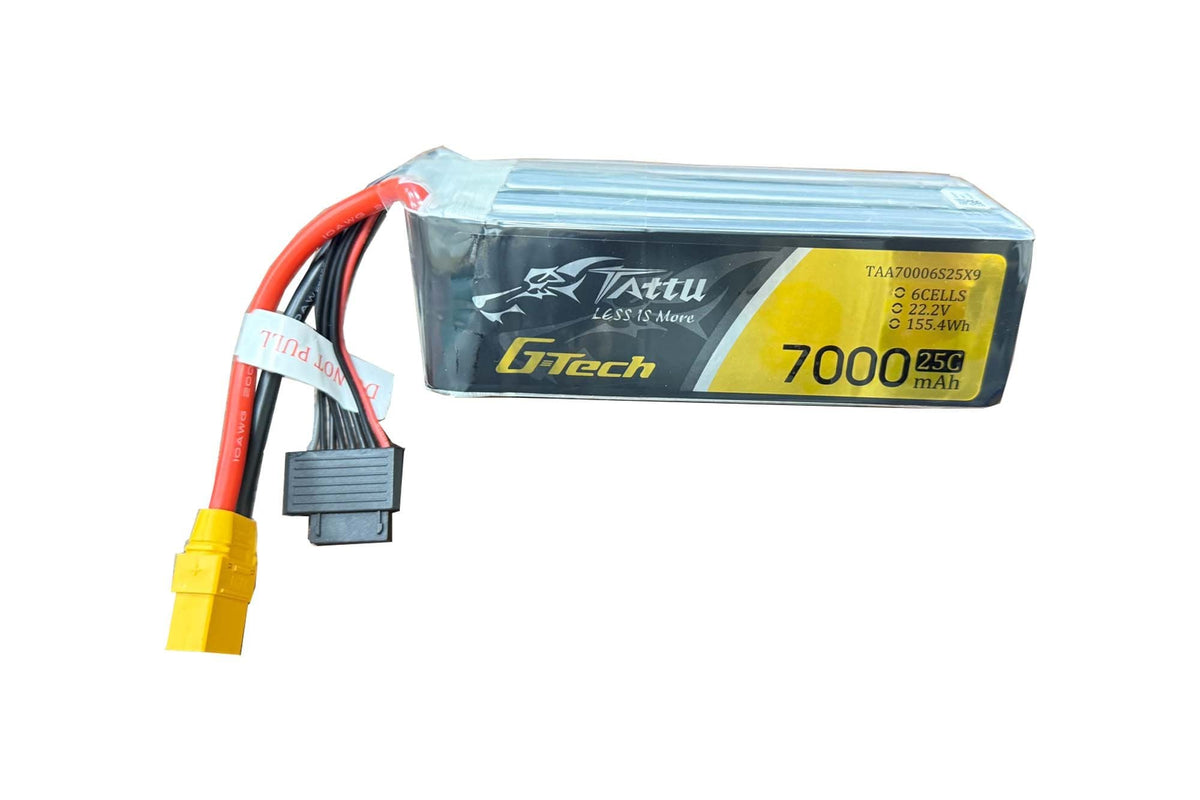 Gens Ace- Tattu-G-Tech 7000mAh 25C 6S1P 22.2V Lipo with XT90