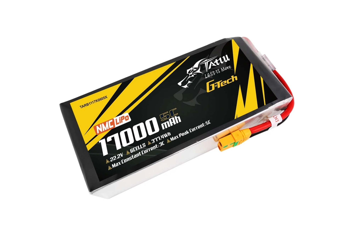 Tattu Semi-solid State 17000mAh 5C 22.2V 6S1P G-Tech Lipo Battery with XT90S-F