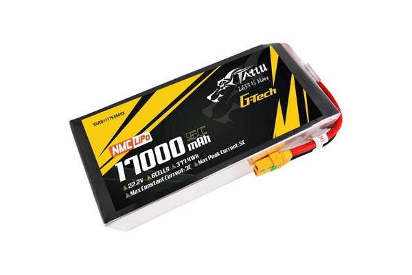 Tattu Semi-solid State 17000mAh 5C 22.2V 6S1P G-Tech Lipo Battery with XT90S-F