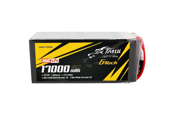 Tattu Semi-solid State 17000mAh 5C 22.2V 6S1P G-Tech Lipo Battery with XT90S-F