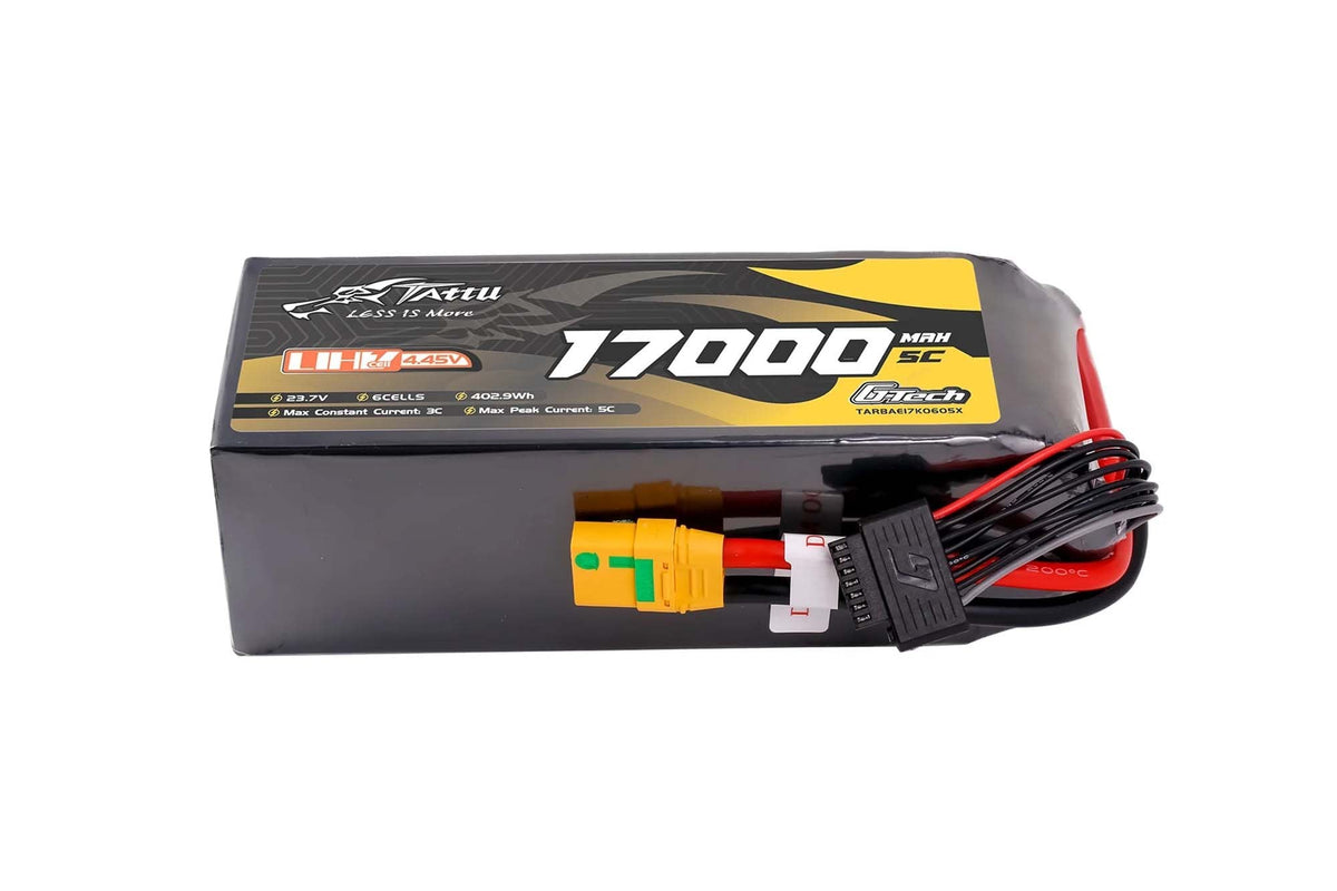 Tattu Ultra High Voltage 17000mAh 5C 23.7V 6S1P G-Tech Lipo Battery with XT90S-F
