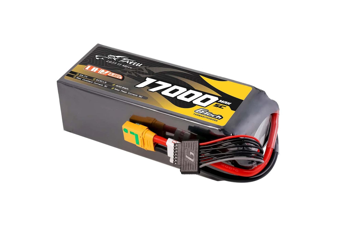 Tattu Ultra High Voltage 17000mAh 5C 23.7V 6S1P G-Tech Lipo Battery with XT90S-F