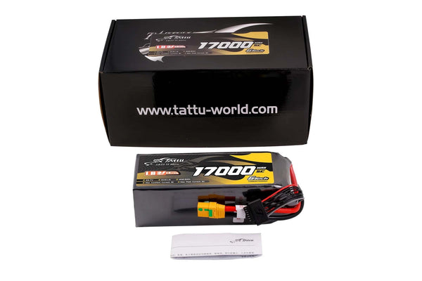Tattu Ultra High Voltage 17000mAh 5C 23.7V 6S1P G-Tech Lipo Battery with XT90S-F