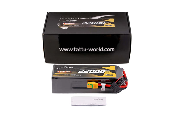 Tattu Ultra HV 22000mAh 5C 23.7V 6S1P G-Tech Lipo Battery with XT90S-F
