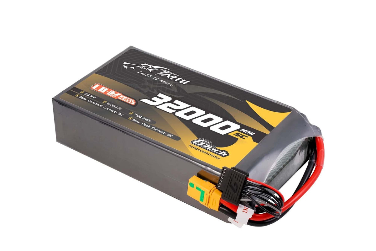 Tattu Ultra HV 32000mAh 5C 23.7V 6S1P G-Tech Lipo Battery with XT90S-F