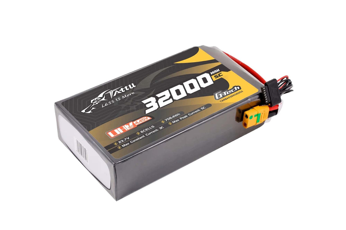 Tattu Ultra HV 32000mAh 5C 23.7V 6S1P G-Tech Lipo Battery with XT90S-F
