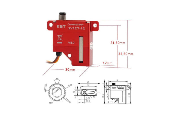 KST SV12T-12 Super High Voltage 12V Wing Servo