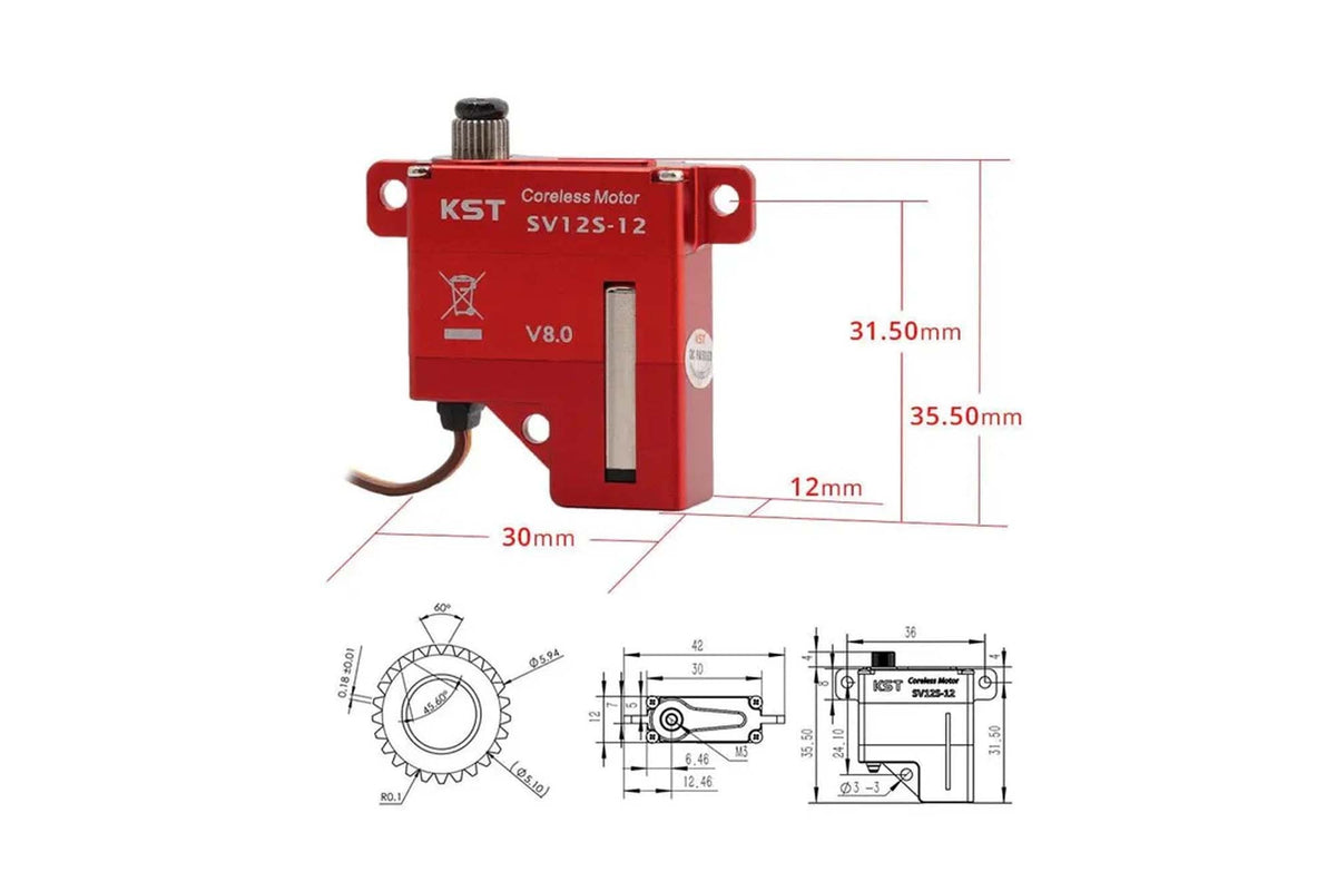KST SV12S-12 Super High Voltage 12V Wing Servo