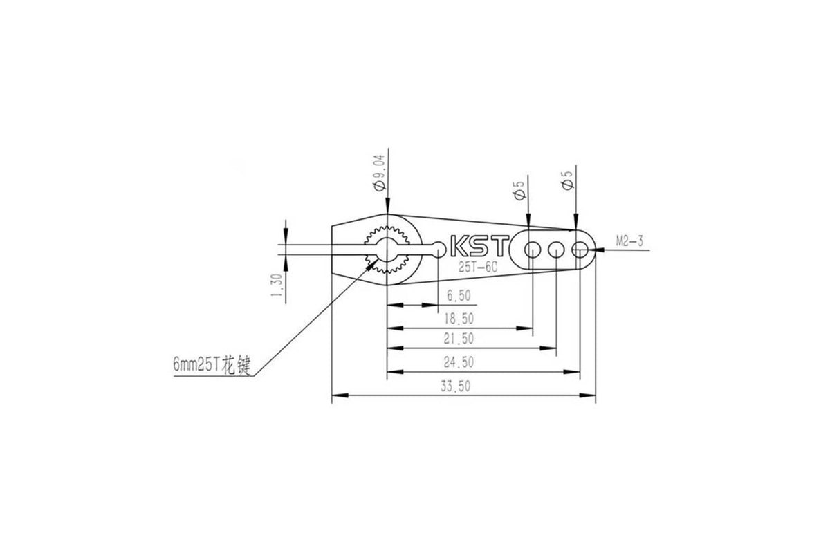 KST 25T-6C Aluminium Servo Horn for 6mm 25T Servo