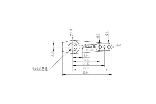KST 25T-6C Aluminium Servo Horn for 6mm 25T Servo