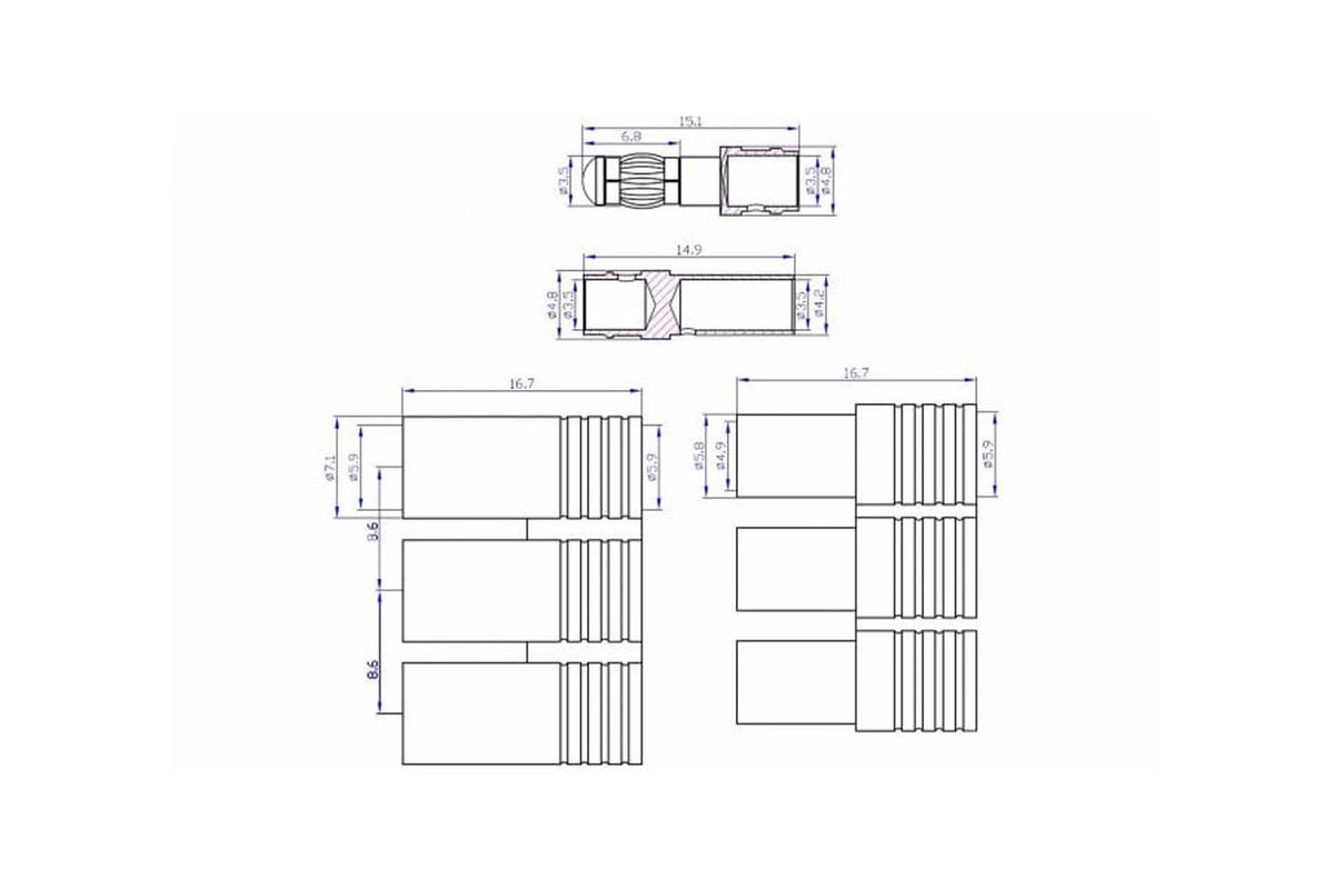 Amass 3x3.5mm Bullet Connector pair