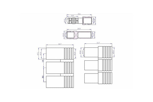 Amass 3x3.5mm Bullet Connector pair