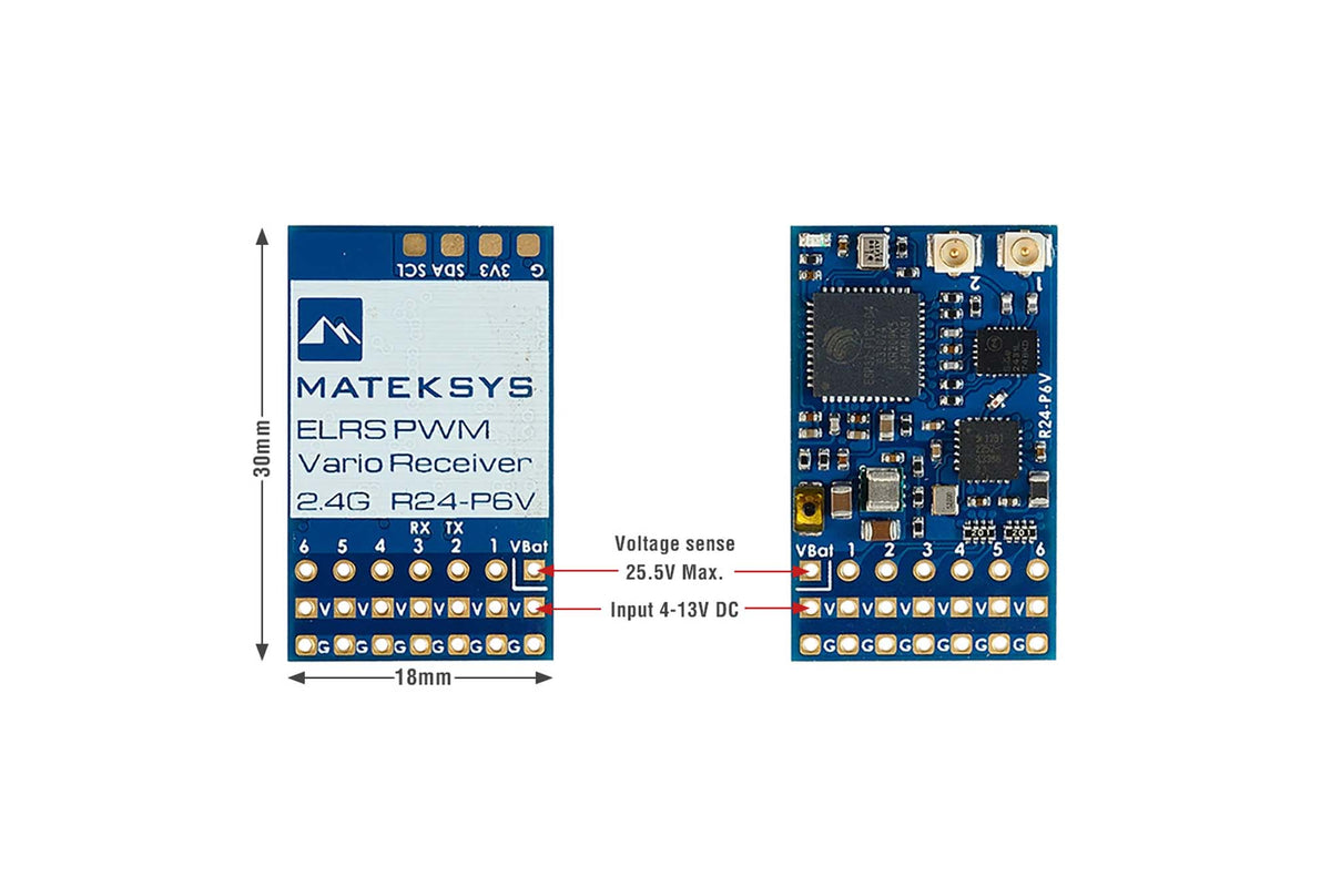 ELRS 2.4GHz PWM Vario Receiver ELRS-R24-P6V