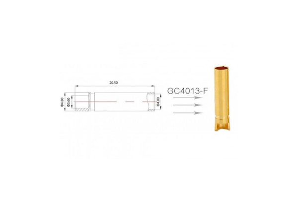 AMASS - GC4013-Female (GC4011) 4mm Gold Plated Bullet - 1Pcs