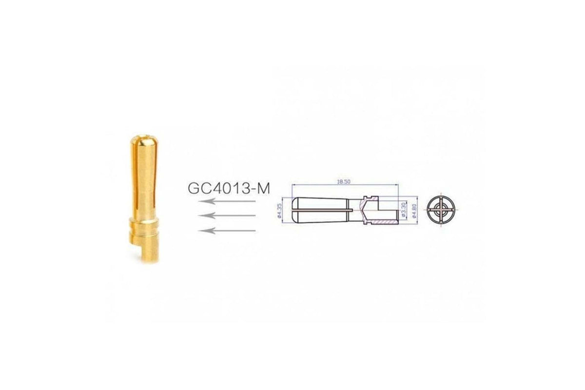 AMASS - GC4013-Male 4mm Gold Plated Bullet - 1 Pcs