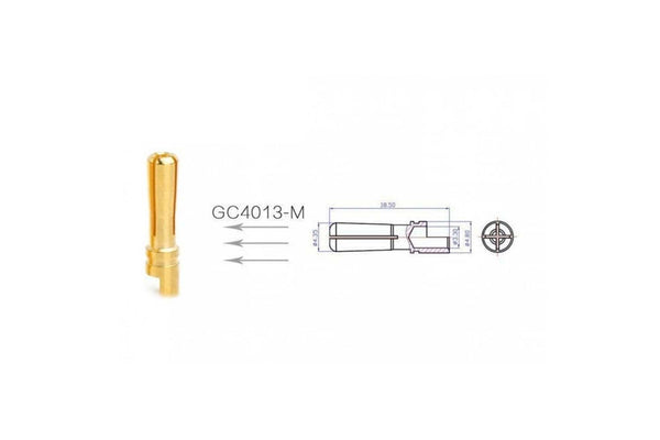 AMASS - GC4013-Male 4mm Gold Plated Bullet - 1 Pcs