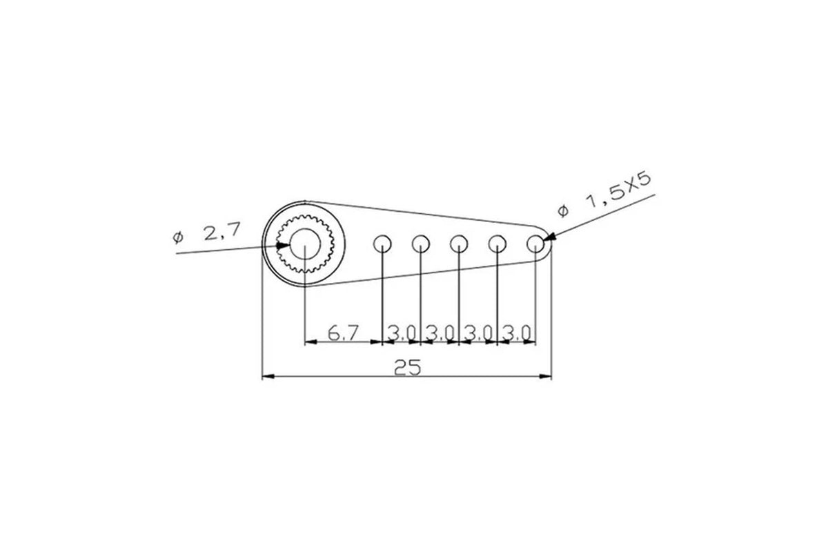 KST 25T-5 Aluminium Servo Arm Red for 5mm 25T Servo