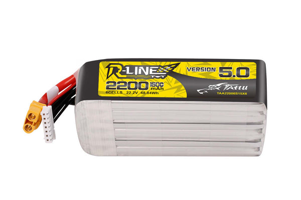 Tattu R-Line V5.0 2200mAh 6S 150C 22.2V Battery Pack with XT60U-F