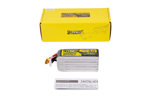 Tattu R-Line V5.0 2200mAh 6S 150C 22.2V Battery Pack with XT60U-F
