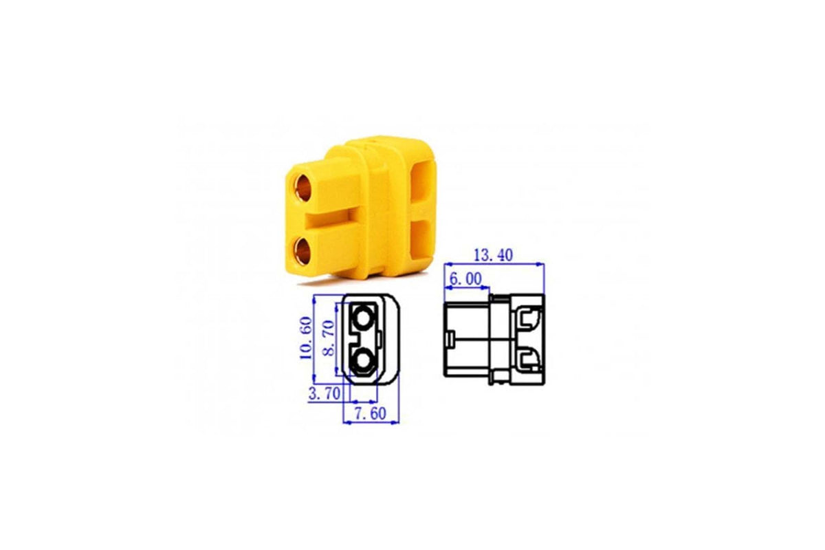 XT30ULW-F- Right Angle XT30 connector with Lock Wire Soldering